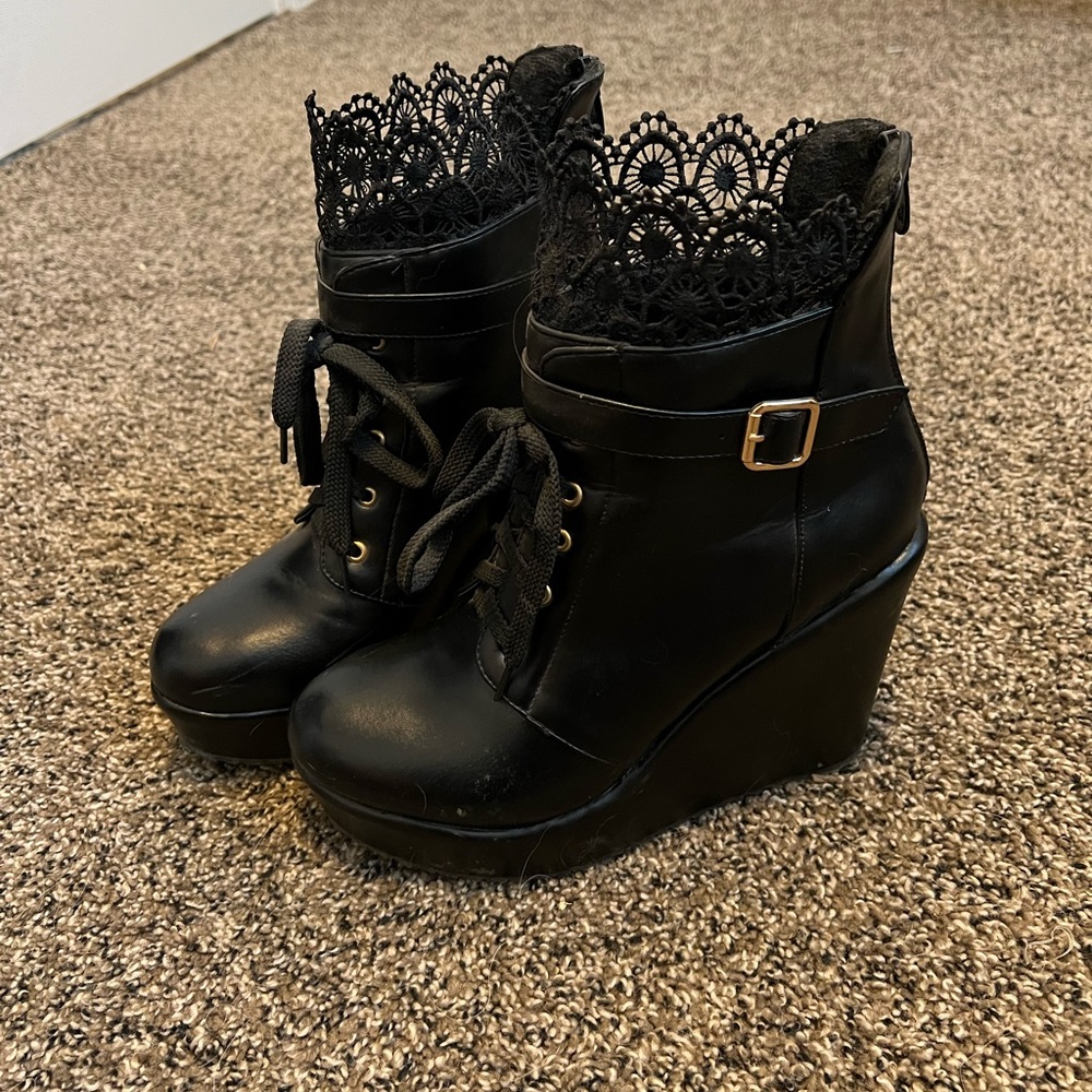 Black Platform Booties